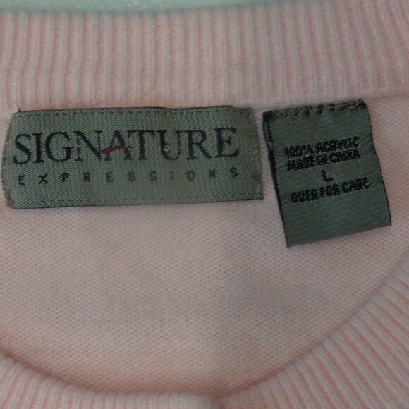 Signature Expressions Size Large Pink Cardigan (Possibly Vintage) - Picture 4 of 8
